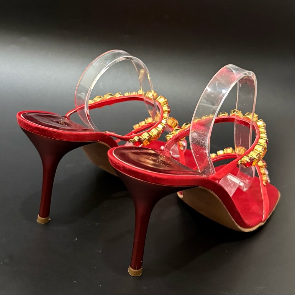 Giuseppe Zanotti Red Heels with Gold Accents - Picture 6 of 16